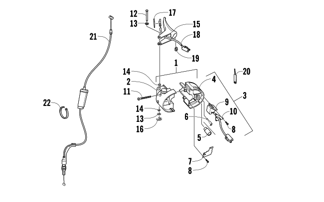 Parts Diagram for Arctic Cat 2005 T660 TURBO SNOWMOBILE THROTTLE CONTROL ASSEMBLY