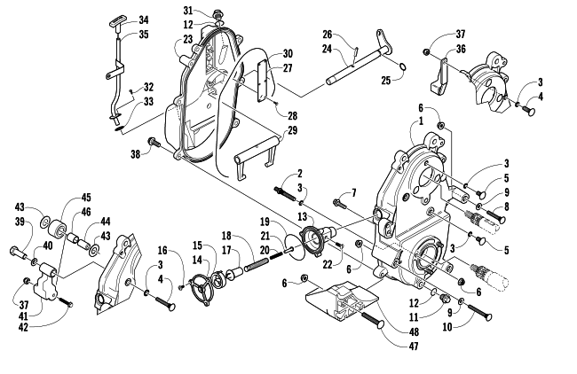 Parts Diagram for Arctic Cat 2006 T660 TURBO ST SNOWMOBILE DROPCASE AND CHAIN TENSION ASSEMBLY