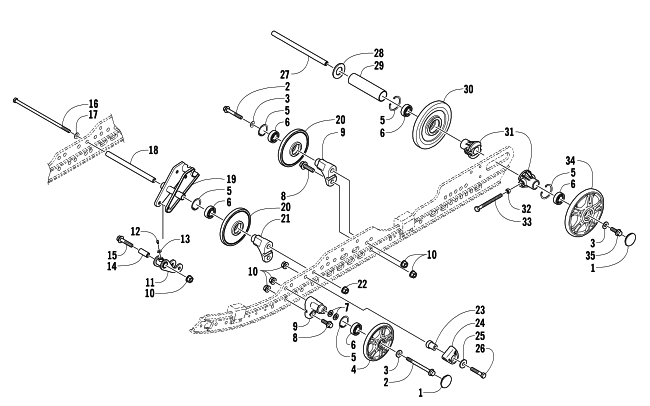 Parts Diagram for Arctic Cat 2005 T660 TURBO SNOWMOBILE IDLER WHEEL ASSEMBLY