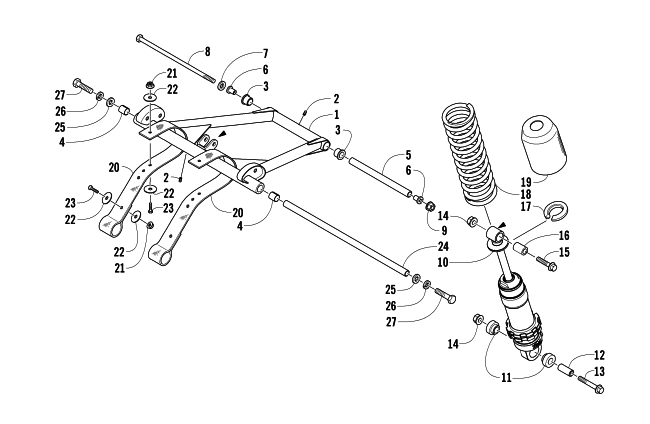 Parts Diagram for Arctic Cat 2005 T660 TURBO ST SNOWMOBILE REAR SUSPENSION FRONT ARM ASSEMBLY