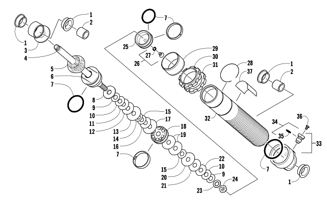 Parts Diagram for Arctic Cat 2006 T660 TURBO ST SNOWMOBILE FRONT SUSPENSION SHOCK ABSORBER