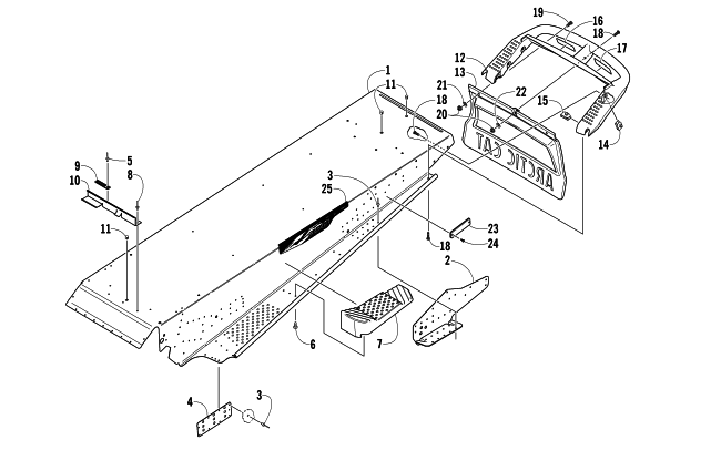 Parts Diagram for Arctic Cat 2005 PANTHER 370 R SNOWMOBILE TUNNEL AND REAR BUMPER
