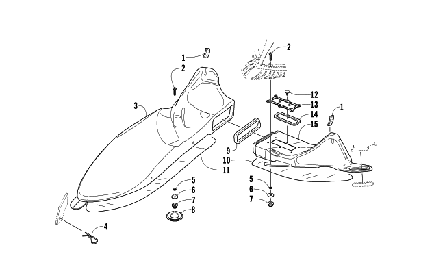 Parts Diagram for Arctic Cat 2005 M7 EFI 153 SNOWMOBILE AIR INTAKE ASSEMBLY