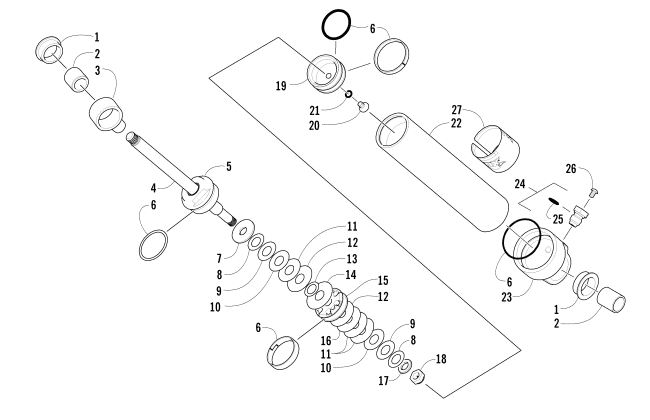 Parts Diagram for Arctic Cat 2005 M7 EFI 162 SNOWMOBILE REAR SUSPENSION REAR ARM SHOCK ABSORBER