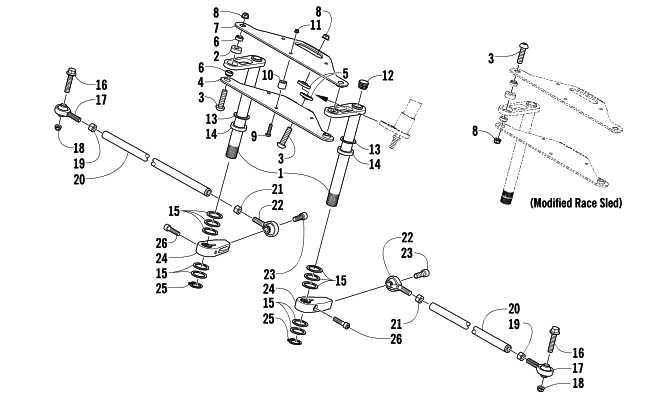 Parts Diagram for Arctic Cat 2005 AC SNO PRO MOD SNOWMOBILE TIE ROD ASSEMBLY