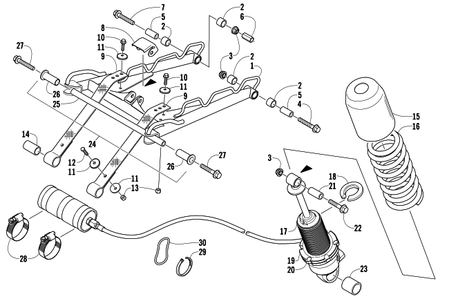 Parts Diagram for Arctic Cat 2005 AC 440 SNO PRO SNOWMOBILE REAR SUSPENSION FRONT ARM ASSEMBLY