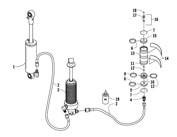 Parts Diagram for Arctic Cat 2005 AC 440 SNO PRO SNOWMOBILE REAR SUSPENSION SHOCK ABSORBER ASSEMBLY