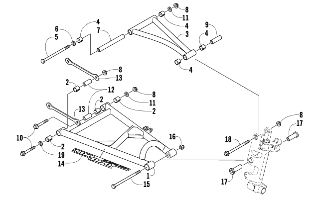 Parts Diagram for Arctic Cat 2005 AC SNO PRO MOD SNOWMOBILE A-ARM ASSEMBLY