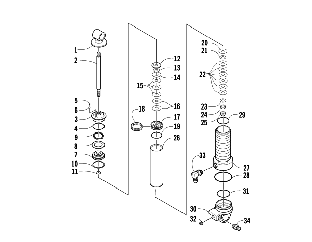 Parts Diagram for Arctic Cat 2005 AC SNO PRO MOD SNOWMOBILE REAR SUSPENSION FRONT ARM SHOCK ABSORBER