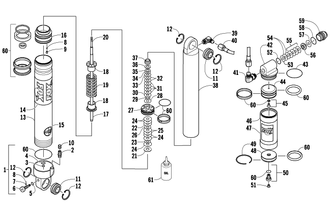 Parts Diagram for Arctic Cat 2005 AC SNO PRO MOD SNOWMOBILE FRONT SUSPENSION SHOCK ABSORBER