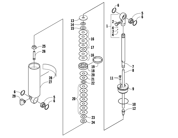 Parts Diagram for Arctic Cat 2005 AC 440 SNO PRO SNOWMOBILE REAR SUSPENSION REAR ARM SHOCK ABSORBER