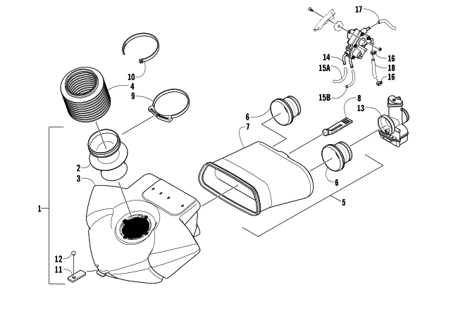 Parts Diagram for Arctic Cat 2005 AC 440 SNO PRO SNOWMOBILE AIR SILENCER ASSEMBLY