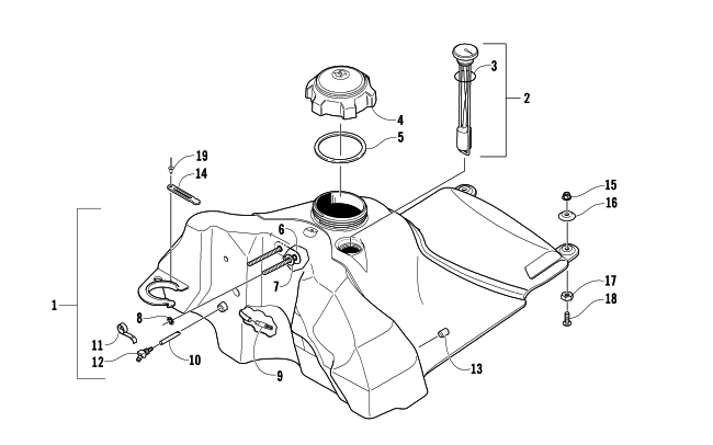 Parts Diagram for Arctic Cat 2005 M5 141 SNOWMOBILE GAS TANK ASSEMBLY