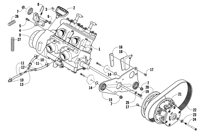 Parts Diagram for Arctic Cat 2005 M5 141 SNOWMOBILE ENGINE AND RELATED PARTS