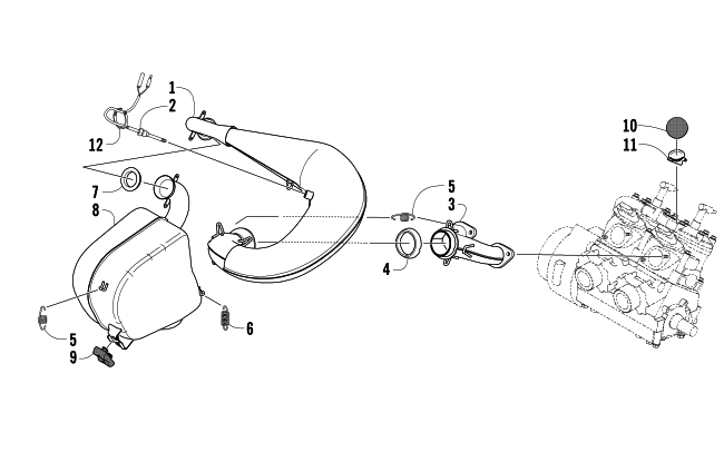 Parts Diagram for Arctic Cat 2005 AC 440 SNO PRO SNOWMOBILE EXHAUST ASSEMBLY
