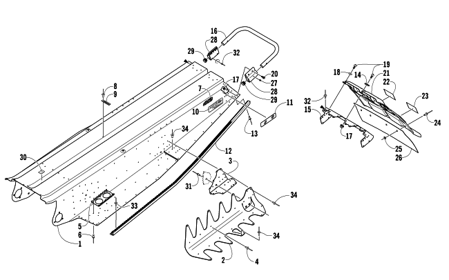 Parts Diagram for Arctic Cat 2005 AC SNO PRO MOD SNOWMOBILE TUNNEL, REAR BUMPER, AND TAILLIGHT ASSEMBLIES