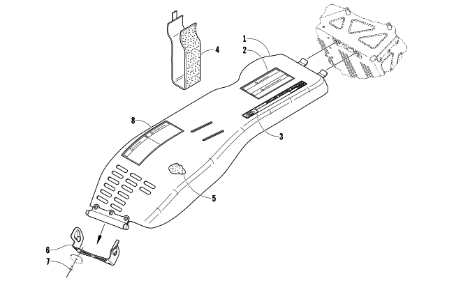 Parts Diagram for Arctic Cat 2005 M5 141 SNOWMOBILE BELT GUARD ASSEMBLY