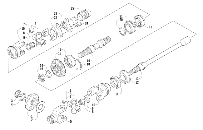 Parts Diagram for Arctic Cat 2005 400 AUTOMATIC TRANSMISSION 4X4 ATV SECONDARY DRIVE ASSEMBLY