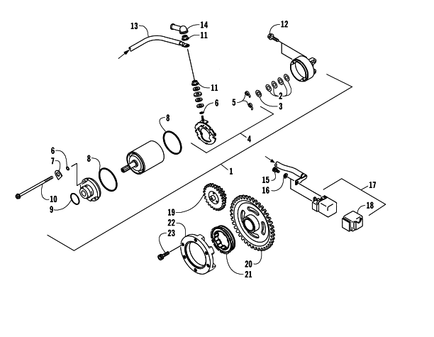 Parts Diagram for Arctic Cat 2005 650 V-2 4X4 FIS CA ATV STARTER MOTOR