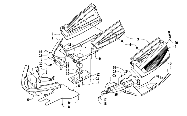 Parts Diagram for Arctic Cat 2006 CROSSFIRE 700 EFI WEST YELLOWSTONE SNOWMOBILE BELLY PAN ASSEMBLY