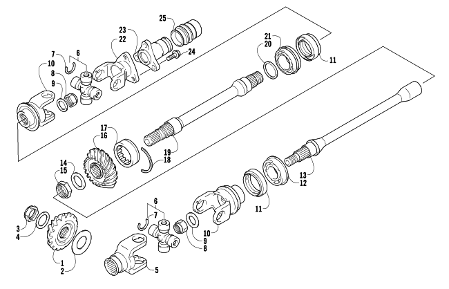 Parts Diagram for Arctic Cat 2005 400 MANUAL TRANSMISSION 4X4 VP ATV SECONDARY DRIVE ASSEMBLY