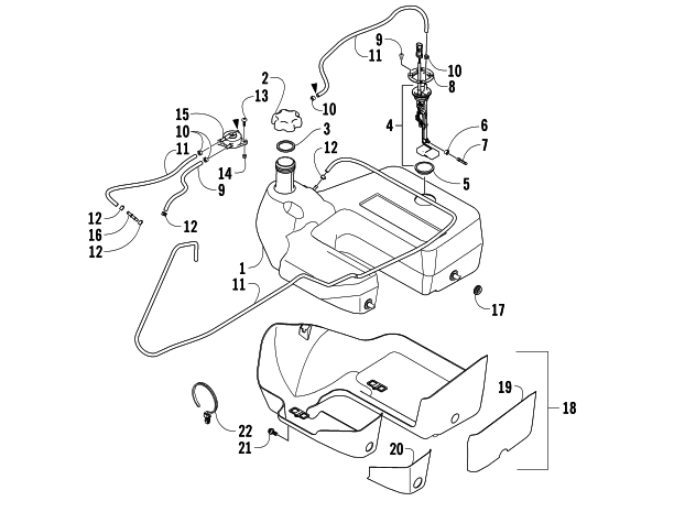 Parts Diagram for Arctic Cat 2005 650 H1 4X4 LE ATV GAS TANK ASSEMBLY