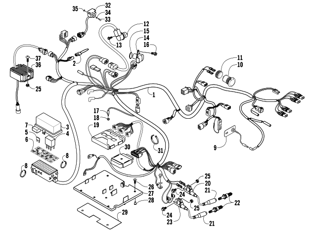 Parts Diagram for Arctic Cat 2005 650 V-2 4X4 FIS CA ATV WIRING HARNESS ASSEMBLY