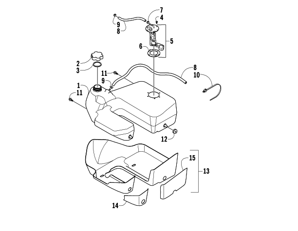 Parts Diagram for Arctic Cat 2006 650 V-TWIN AUTOMATIC TRANSMISSION 4X4 FIS ATV GAS TANK ASSEMBLY