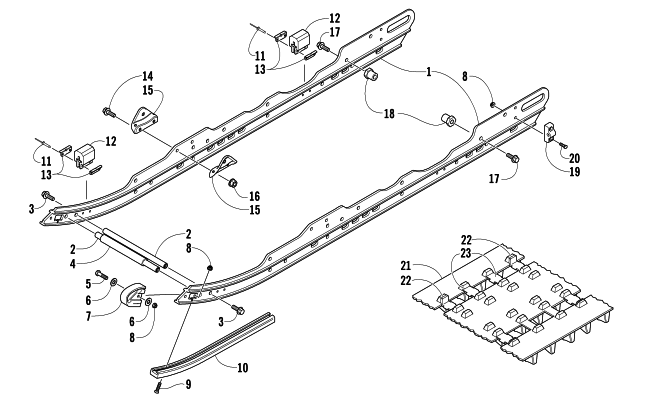 Parts Diagram for Arctic Cat 2006 CROSSFIRE 700 EFI EARLY BUILD SNOWMOBILE SLIDE RAIL AND TRACK ASSEMBLY