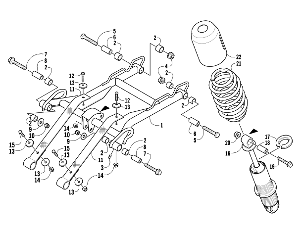 Parts Diagram for Arctic Cat 2006 CROSSFIRE 700 EFI EARLY BUILD SNOWMOBILE REAR SUSPENSION FRONT ARM ASSEMBLY