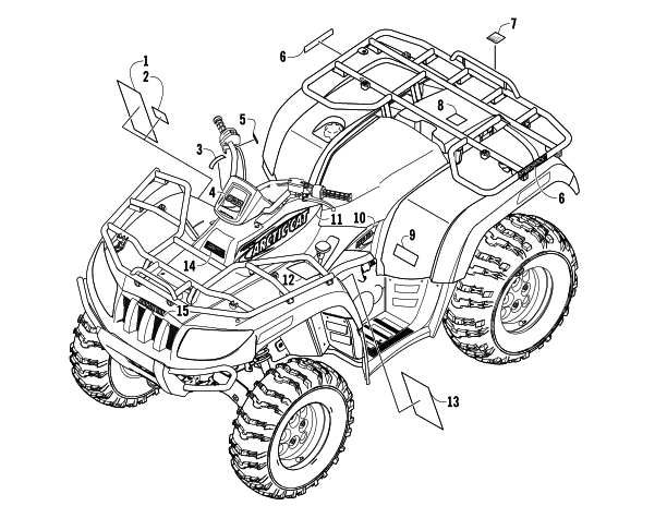 Parts Diagram for Arctic Cat 2006 500 AUTOMATIC TRANSMISSION 4X4 FIS ATV DECALS