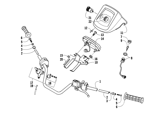 Parts Diagram for Arctic Cat 2005 650 H1 4X4 LE ATV HANDLEBAR ASSEMBLY
