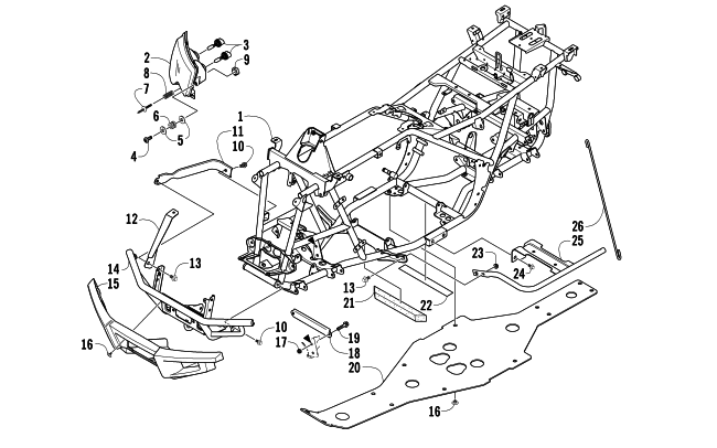 Parts Diagram for Arctic Cat 2006 400 AUTOMATIC TRANSMISSION 4X4 FIS ATV FRAME AND RELATED PARTS