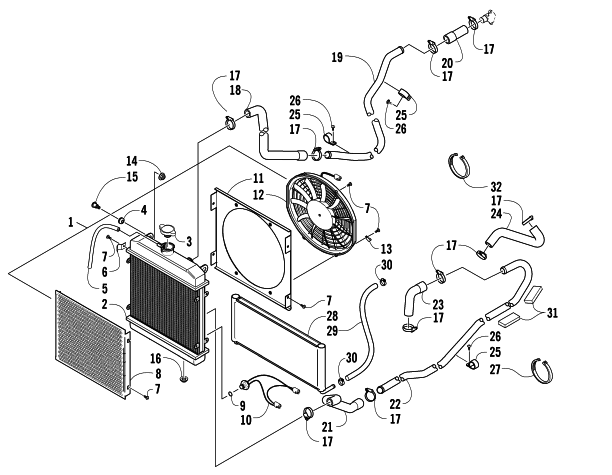 Parts Diagram for Arctic Cat 2006 PROWLER XT 650 H1 AUTOMATIC 4X4 ATV COOLING ASSEMBLY