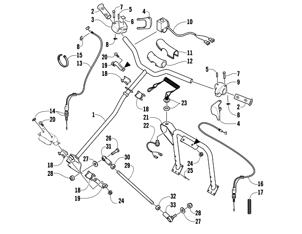 Parts Diagram for Arctic Cat 2007 AC 120 SNOWMOBILE STEERING POST AND TIE ROD ASSEMBLY