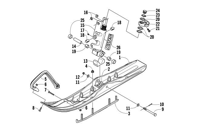 Parts Diagram for Arctic Cat 2006 M7 EFI 153 WEST YELLOWSTONE SNOWMOBILE SKI AND SPINDLE ASSEMBLY