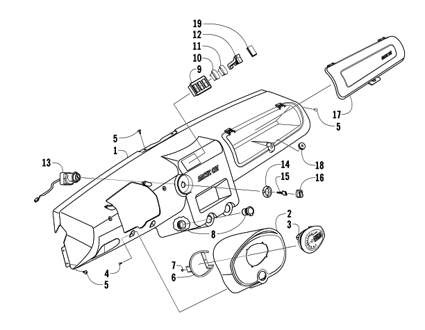 Parts Diagram for Arctic Cat 2006 PROWLER XT 650 H1 AUTOMATIC 4X4 ATV DASH ASSEMBLY