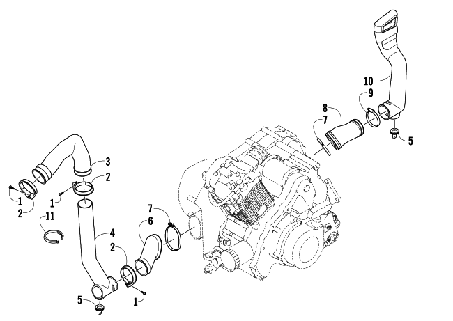 Parts Diagram for Arctic Cat 2007 400 AUTOMATIC TRANSMISSION 4X4 FIS LE ATV CASE/BELT COOLING ASSEMBLY