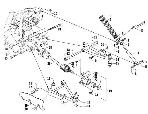 Parts Diagram for Arctic Cat 2006 PROWLER XT 650 H1 AUTOMATIC 4X4 ATV FRONT SUSPENSION ASSEMBLY