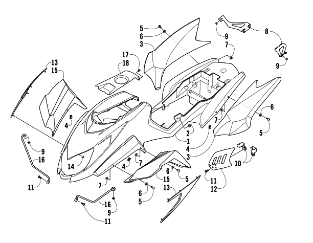 Parts Diagram for Arctic Cat 2007 400 DVX LIMITED EDITION ATV BODY PANEL ASSEMBLY