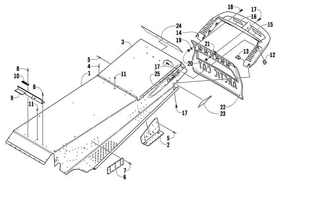 Parts Diagram for Arctic Cat 2006 Z 440 LX SNOWMOBILE TUNNEL AND REAR BUMPER