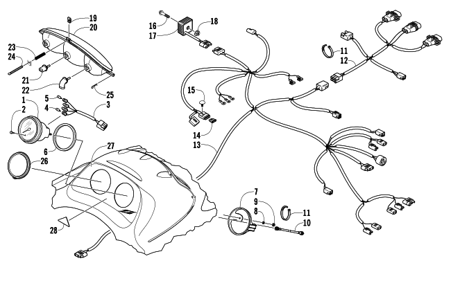 Parts Diagram for Arctic Cat 2006 Z 440 LX SNOWMOBILE HEADLIGHT, INSTRUMENTS, AND WIRING ASSEMBLIES