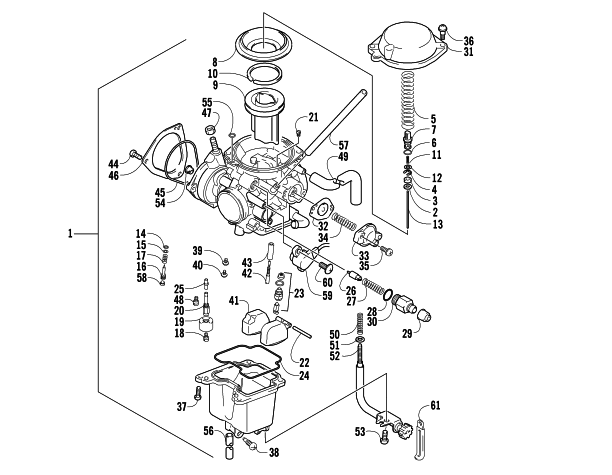 Parts Diagram for Arctic Cat 2006 400 DVX LIMITED EDITION ATV CARBURETOR ASSEMBLY