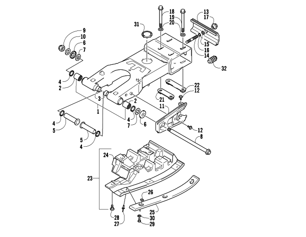 Parts Diagram for Arctic Cat 2006 400 DVX ATV SWING ARM ASSEMBLY