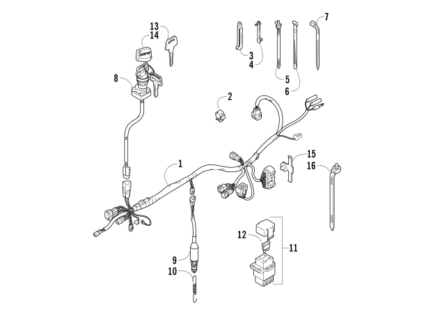 Parts Diagram for Arctic Cat 2007 400 DVX ATV WIRING HARNESS ASSEMBLY