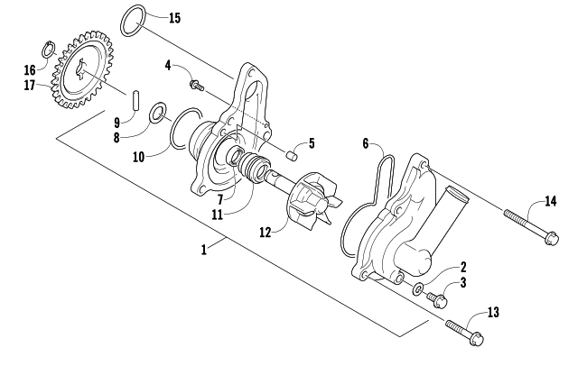 Parts Diagram for Arctic Cat 2007 400 DVX LIMITED EDITION ATV WATER PUMP ASSEMBLY