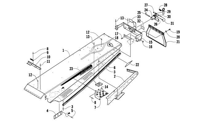 Parts Diagram for Arctic Cat 2006 BEARCAT 570 LONG TRACK SNOWMOBILE TUNNEL, REAR BUMPER, AND HITCH ASSEMBLY