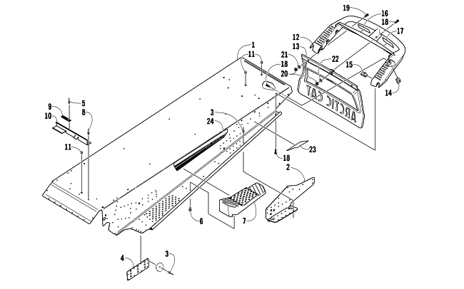 Parts Diagram for Arctic Cat 2006 PANTHER 370 R SNOWMOBILE TUNNEL AND REAR BUMPER