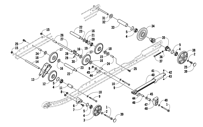 Parts Diagram for Arctic Cat 2006 BEARCAT 570 LONG TRACK SNOWMOBILE IDLER WHEEL ASSEMBLY