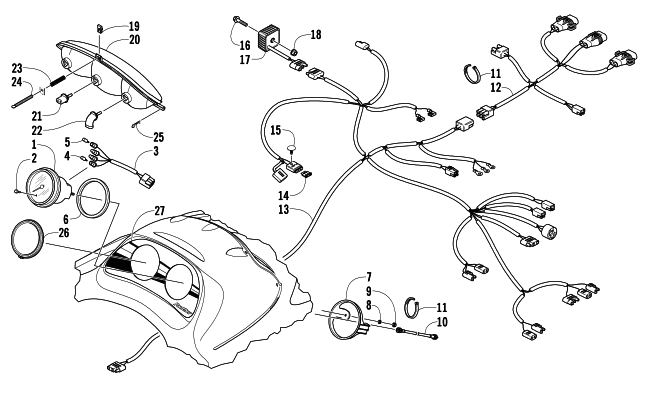 Parts Diagram for Arctic Cat 2006 PANTHER 570 SNOWMOBILE HEADLIGHT, INSTRUMENTS, AND WIRING ASSEMBLIES